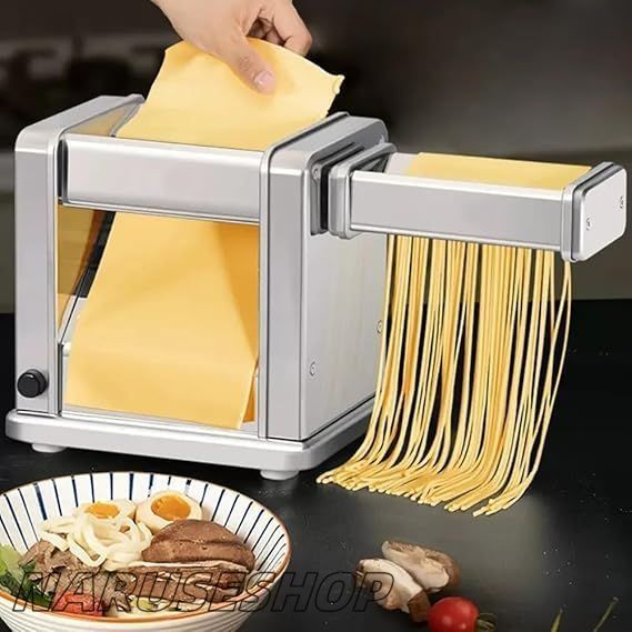 電気製麺機 麺プレス機 業務用家庭用パスタメーカー ステンレス餃子の皮マシン ステンレス製麺ローラーとカッター スパゲッティラザニ