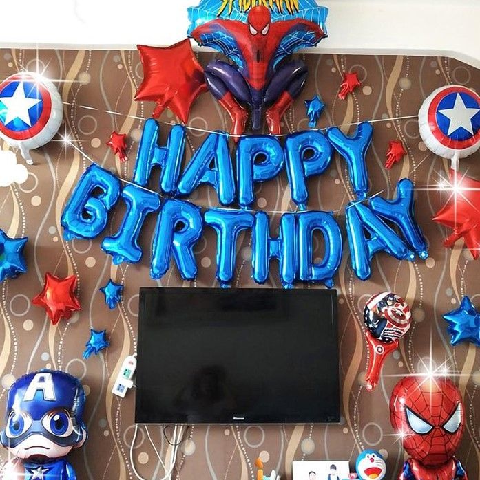 誕生日 スパイダーマン Happy Birthday バースデー 飾り バルーン ラッキーショップ メルカリ