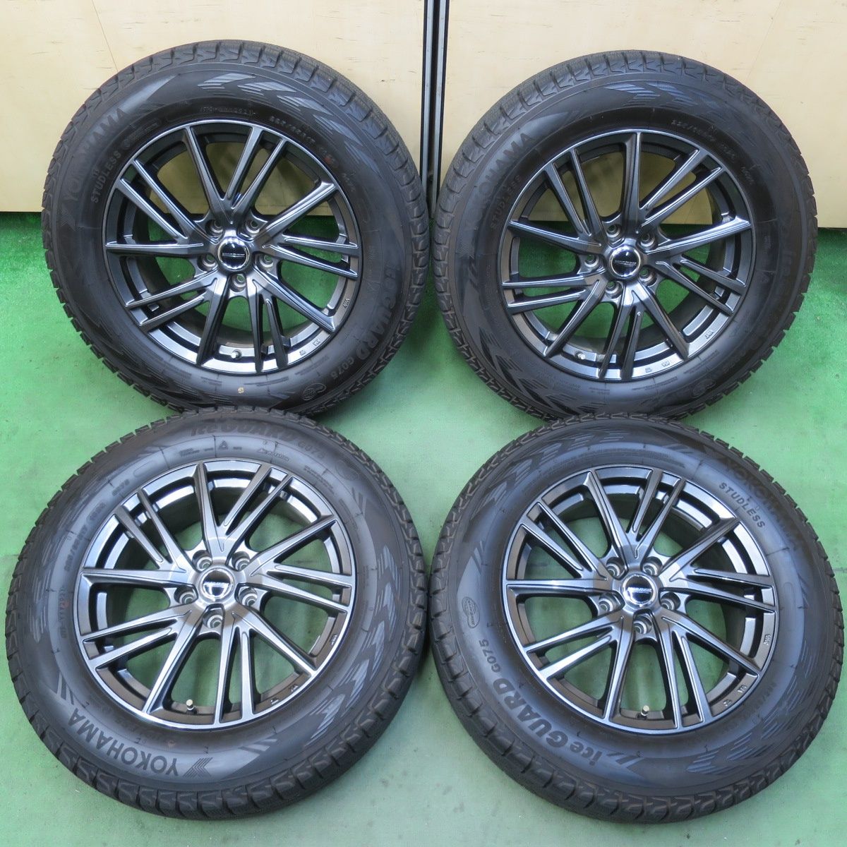 バリ溝 21年 キレイ 9.5分 スタッドレス 225 65R17 ヨコハマ アイスガード G075 WAREN ヴァーレン 17インチ PCD114.3 5H 5092204イス