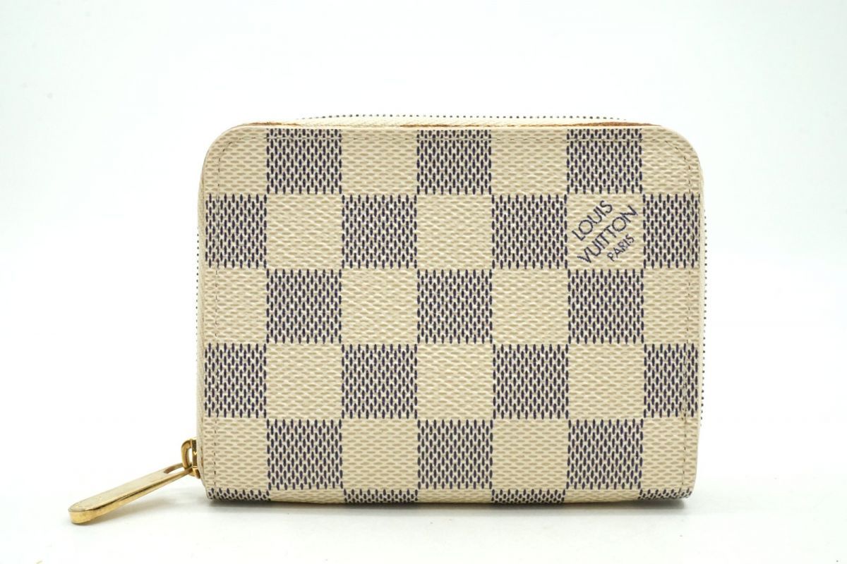 ルイ ヴィトン ダミエアズール ジッピー コインパース N63069 財布 サイフ PVCレザー 白 ホワイト Louis Vuitton 4002k