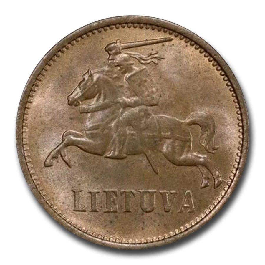 1936 Lithuania 2 Centai MS-64 PCGS Red|Brown