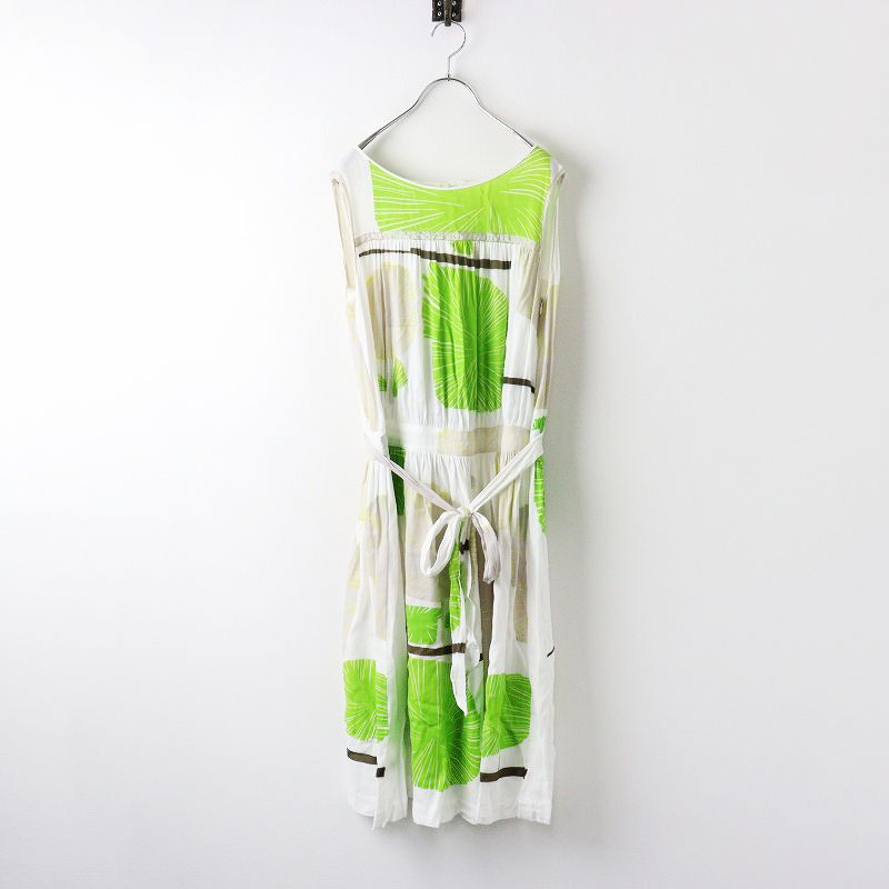 ミナペルホネン mina perhonen wish ノースリーブワンピース/ホワイト系 ギャザー フレア ドレス【2400014120752】