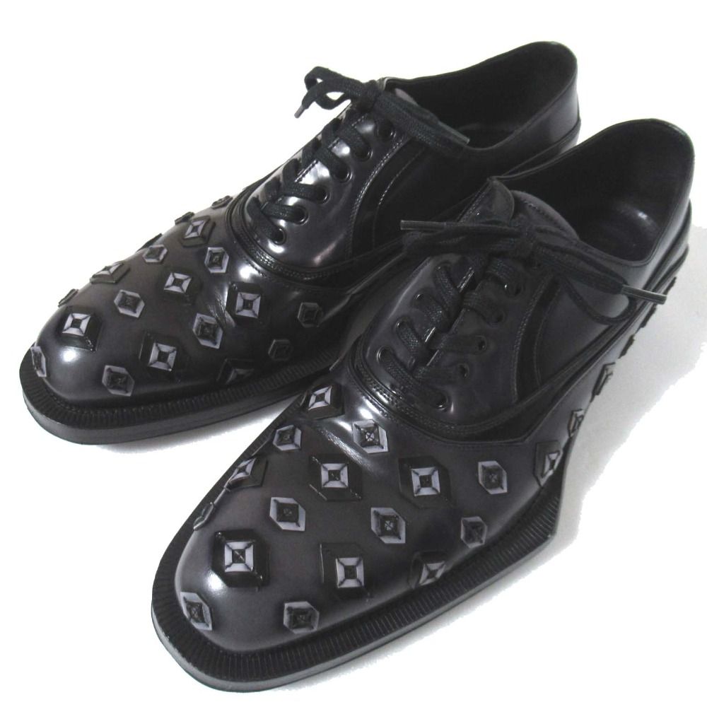 PRADA プラダ レザー ドレスシューズ オックスフォードシューズ 6.5サイズ 25.5cm相当 ブラック メンズ 古着