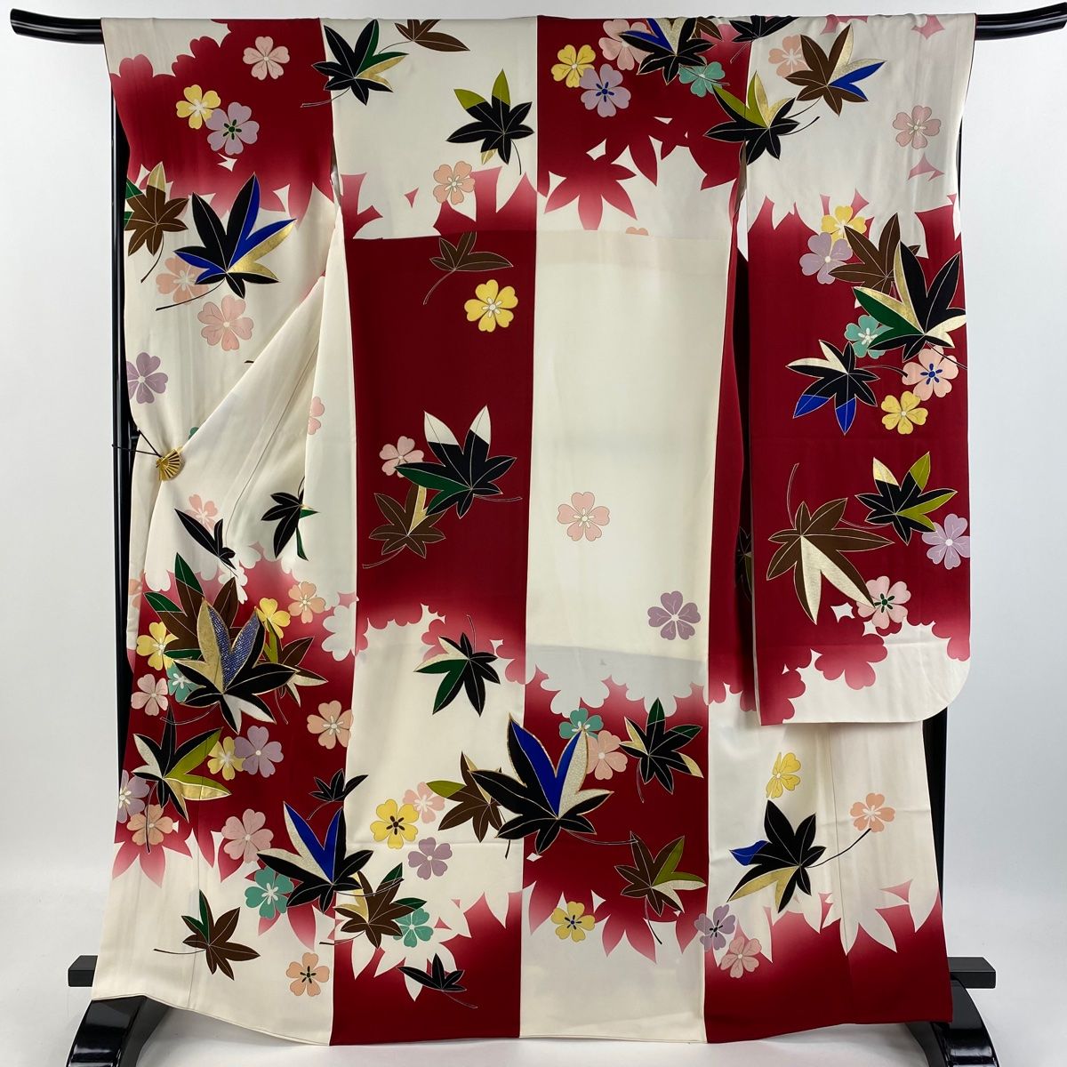 振袖用 帯揚げ 正絹 丹後ちりめん 花刺繍 日本製 単品 赤 黄 緑 青 紫