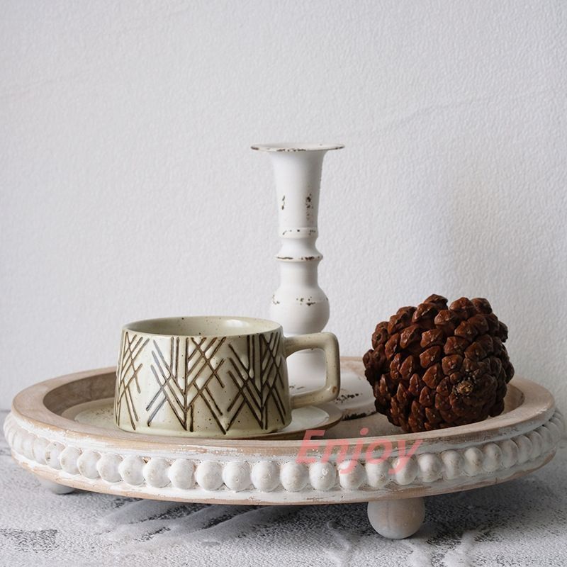 小物置き インテリアトレイ トレー コーヒーテーブル 配膳 装飾 パーティー おしゃれ 北欧風 ヴィンテージ ベージュ ナチュラル ホワイト