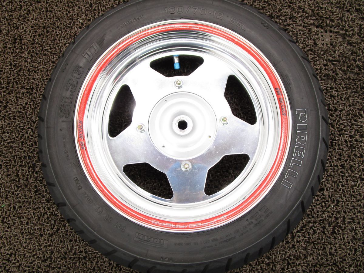 ズーマー 太足 リアホイール □A7399 AF58 ホンダ AF55E ZOOMER キャブ車 動画有 12V