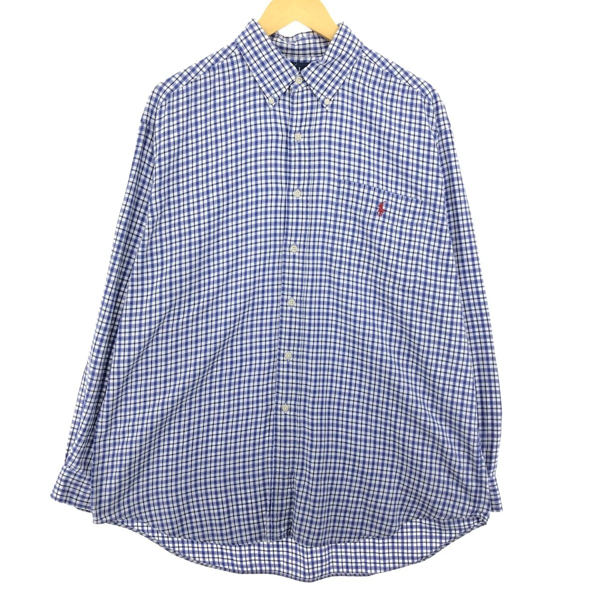 古着 ラルフローレン Ralph Lauren BLAIRE 長袖 ボタンダウンチェックシャツ メンズL相当/eaa470527