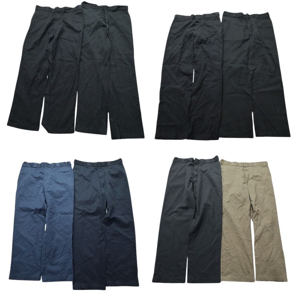 古着卸 まとめ売り ディッキーズ 874 ワーク パンツ 8枚セット (メンズ 36 ) ブラック ネイビー グレー ストレート コットンパンツ MX1992