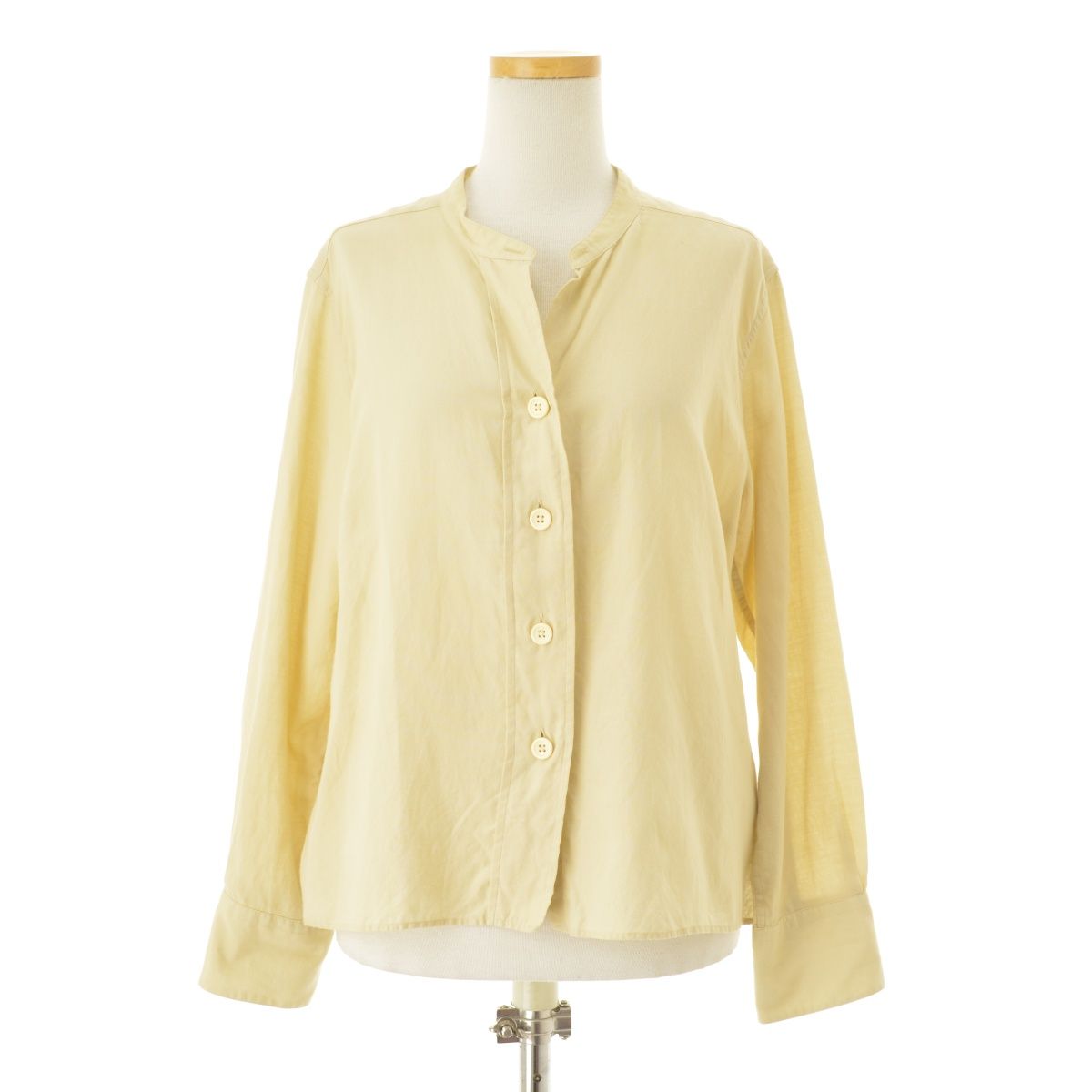 MARGARET HOWELL / マーガレットハウエル 578-9153008 コットンシルク バンドカラー 長袖シャツ MARGARETHOWELL】578-9153008 コットンシルク バンドカラー長袖