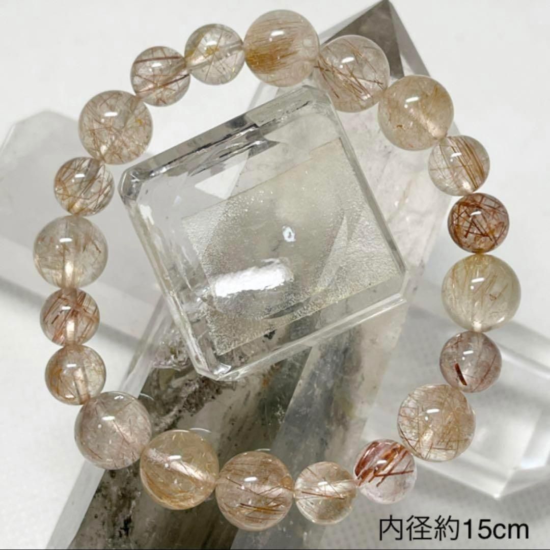 注文 ルチルクオーツ パワーストーンブレスレット 内径約15cm