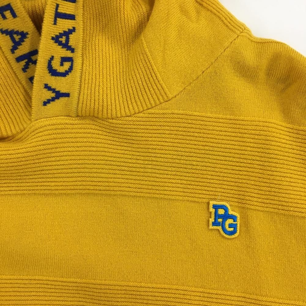 イエローオレンジ ボーダー編み