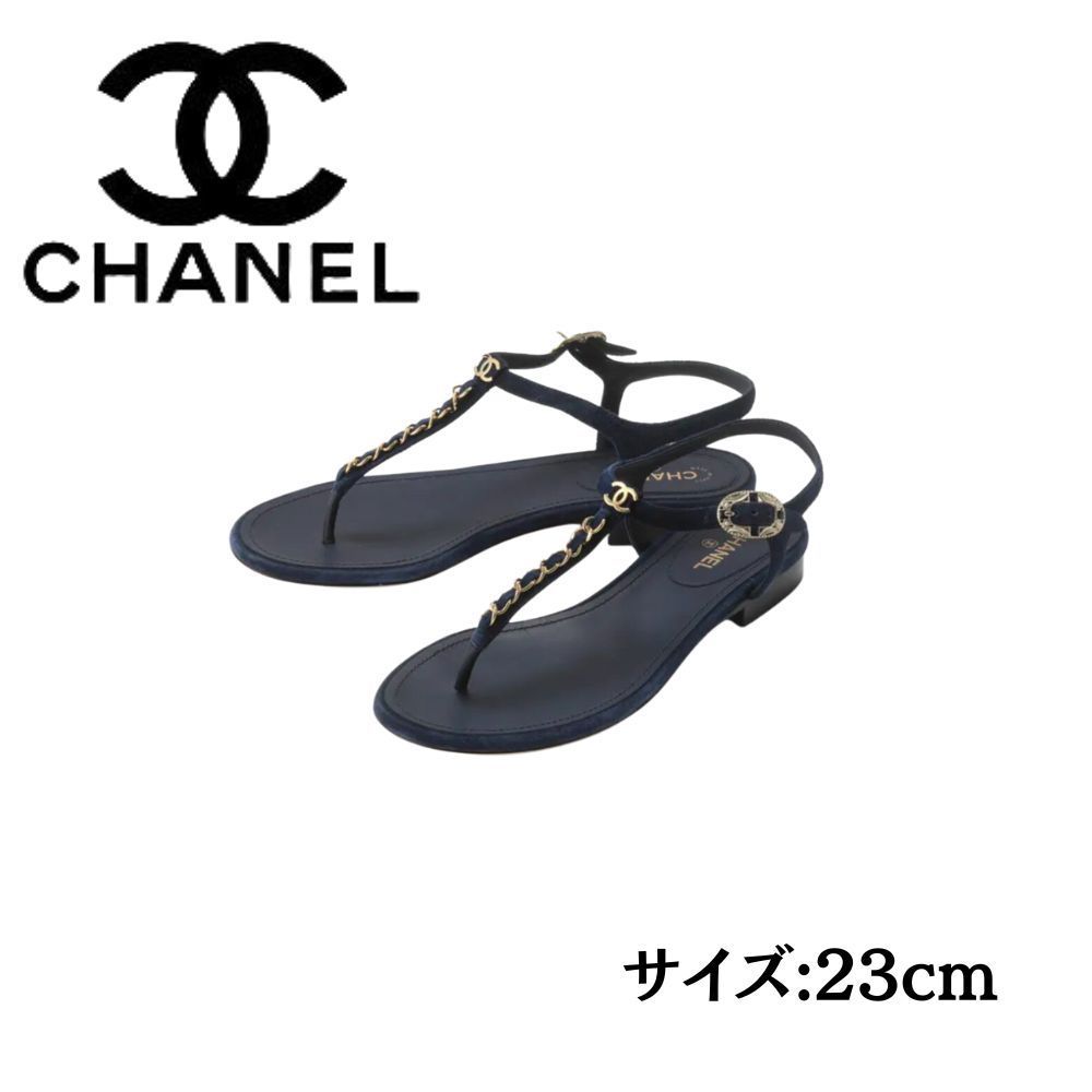 CHANEL シャネル チェーンココマーク サンダル 黒 - レディース