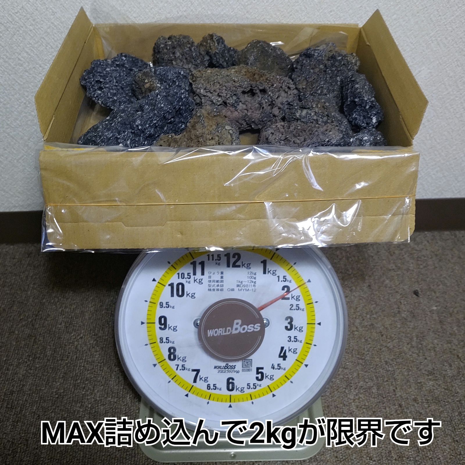 富士山溶岩石 【小粒】 2kg 50-100mm 黒色 アクアリウム 水槽 盆栽