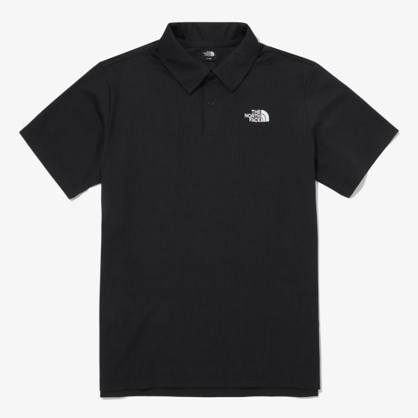 ノースフェイス THE NORTH FACE KOREA 24SS メンズアイスフィールド半袖ポロシャツ M S ICE FIELD S|S POLO 長袖 スポーティ ストリート カジュアル トレーナーNT7PQ06 韓国 BLACK XXLサイズ ZD31