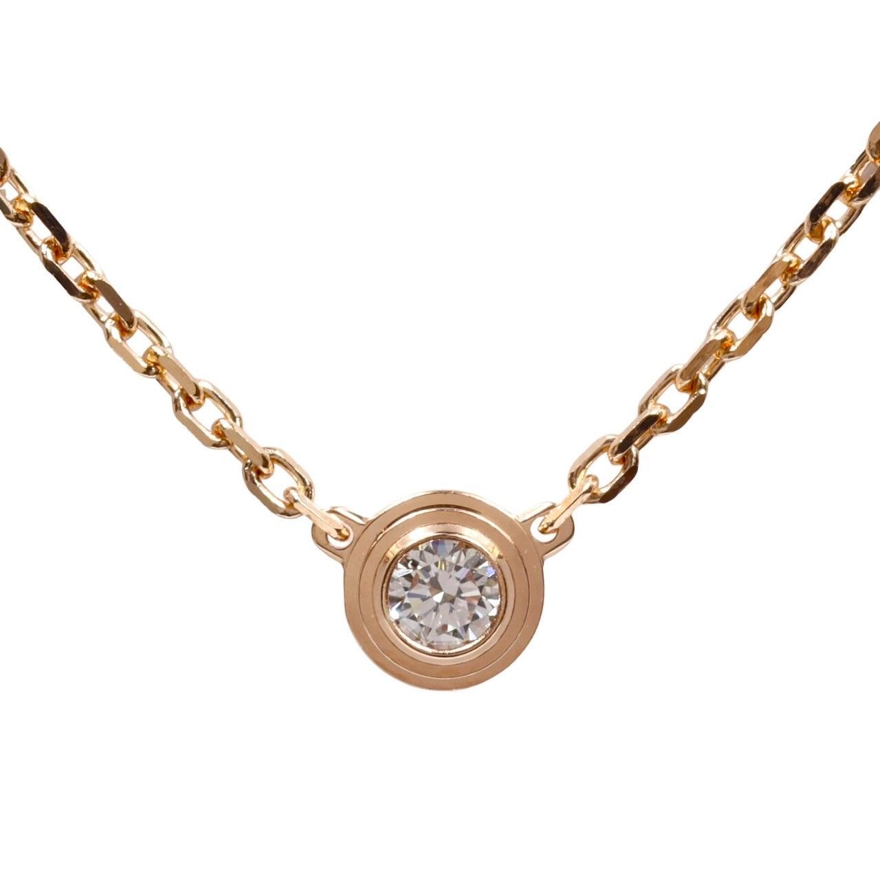 あんしん鑑定付　カルティエ　ディアマンレジェネックレスSM K18PG ダムール Cartier カルティエ 750 K18 PG ダムール ネックレス XS