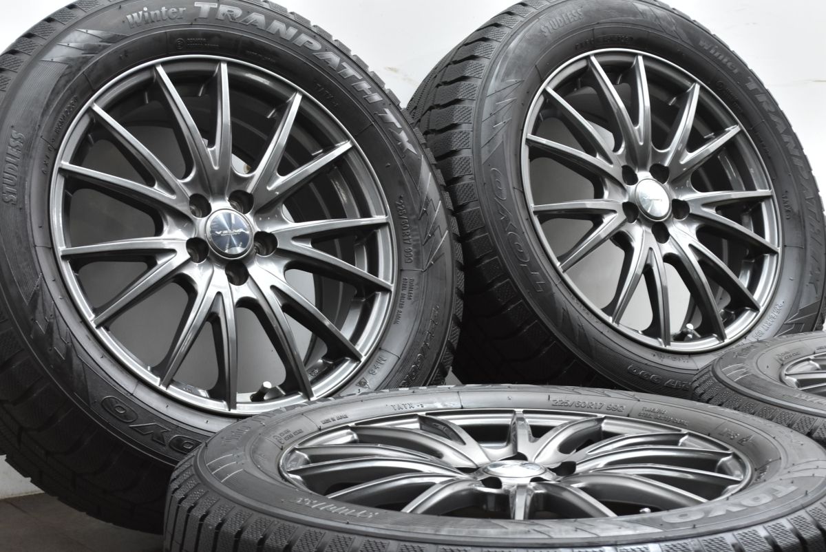 バリ溝 VELVA 17in 7J 47 PCD100 ウィンタートランパスTX 225|60R17 2025年製 9分山程度 レガシィアウトバック フォレスター