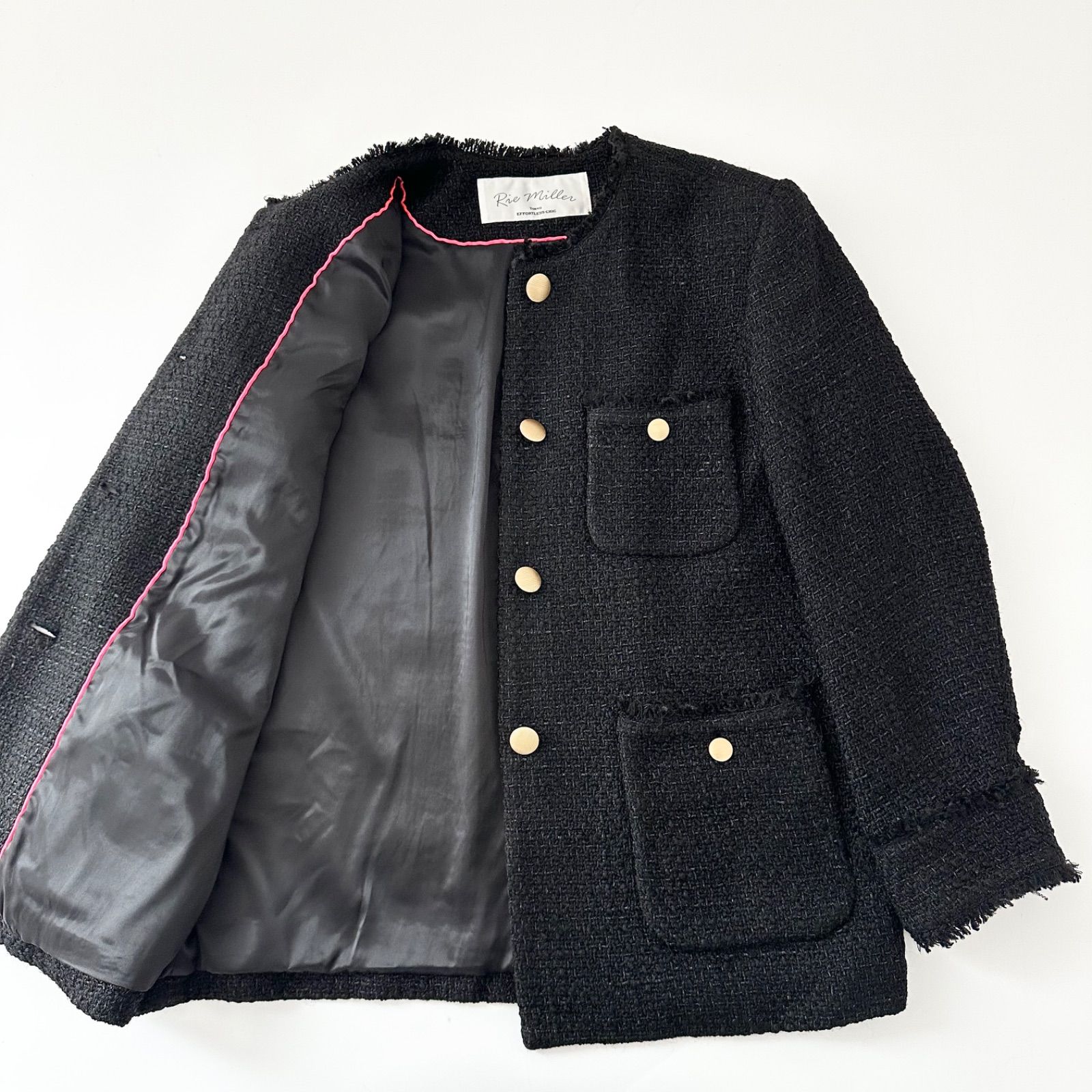 ツイード 金ボタン