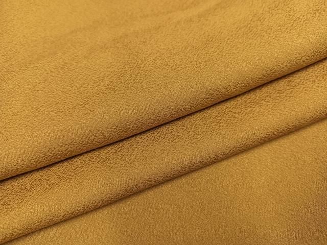 平和屋着物●上質な色無地 黄土色 正絹 AABC3373ph
