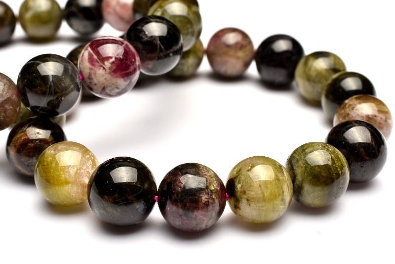 上質◇マルチカラー トルマリン 12.5mm ブレスレット 1個売り