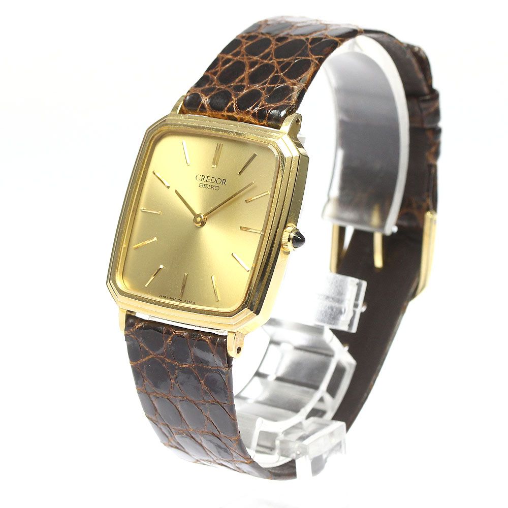 さすが！SEIKOクレドール☆ セイコー SEIKO 5930-5350 クレドール スクエア K14YGベゼル クォーツ