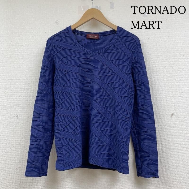 トルネードマート　タックジャガードカットソー TORNADO MART∴タックボーダージャガードVネックカットソー