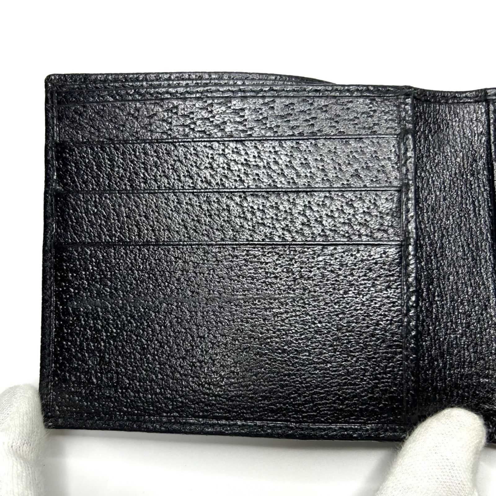 GUCCI グッチ 二つ折り財布 GG キャンバス レザー ブラック 美品 楽天市場】【財布】GUCCI グッチ GGキャンバス 2つ折財布 二