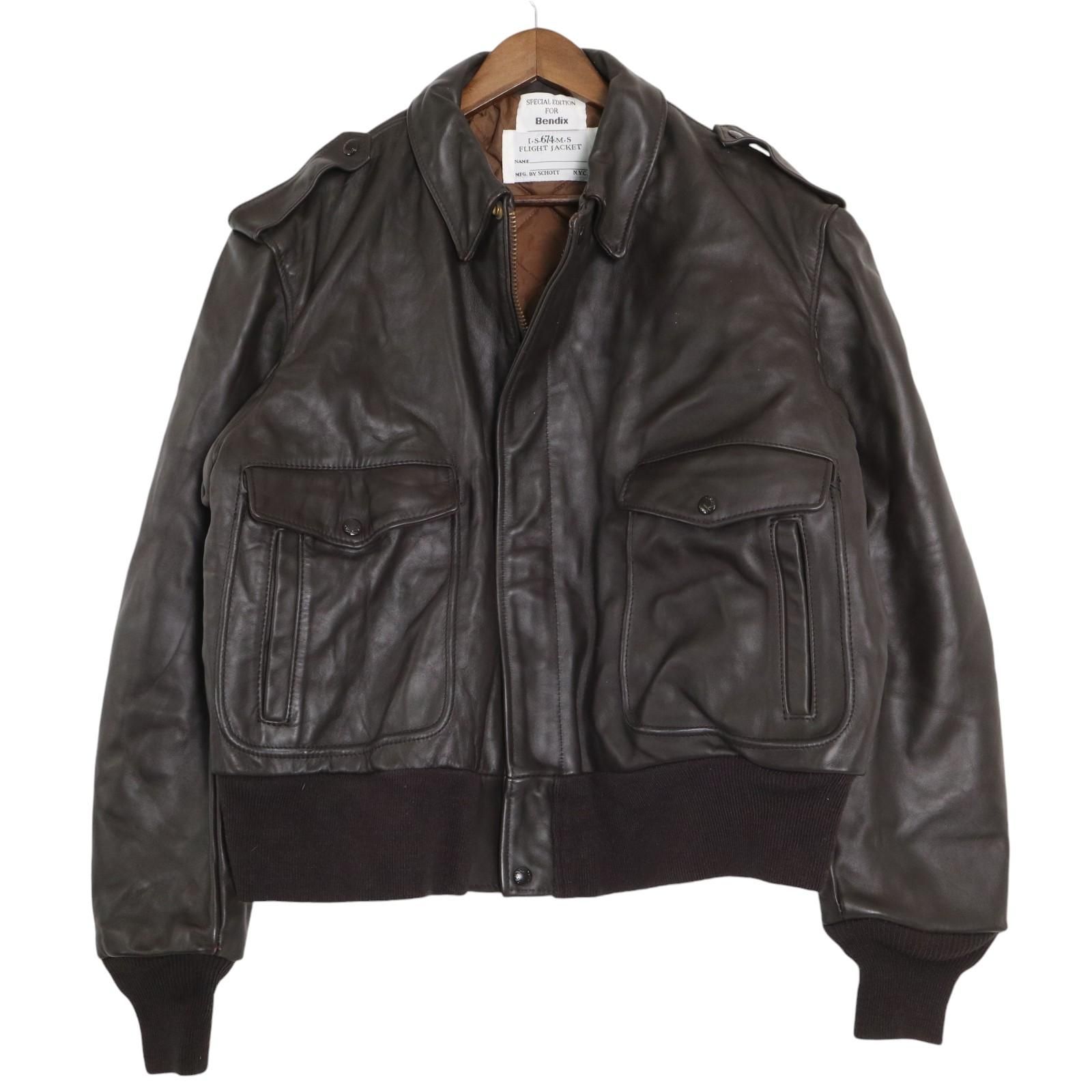 USA製 Schott ショット I-S-674-M-S レザーフライトジャケット 