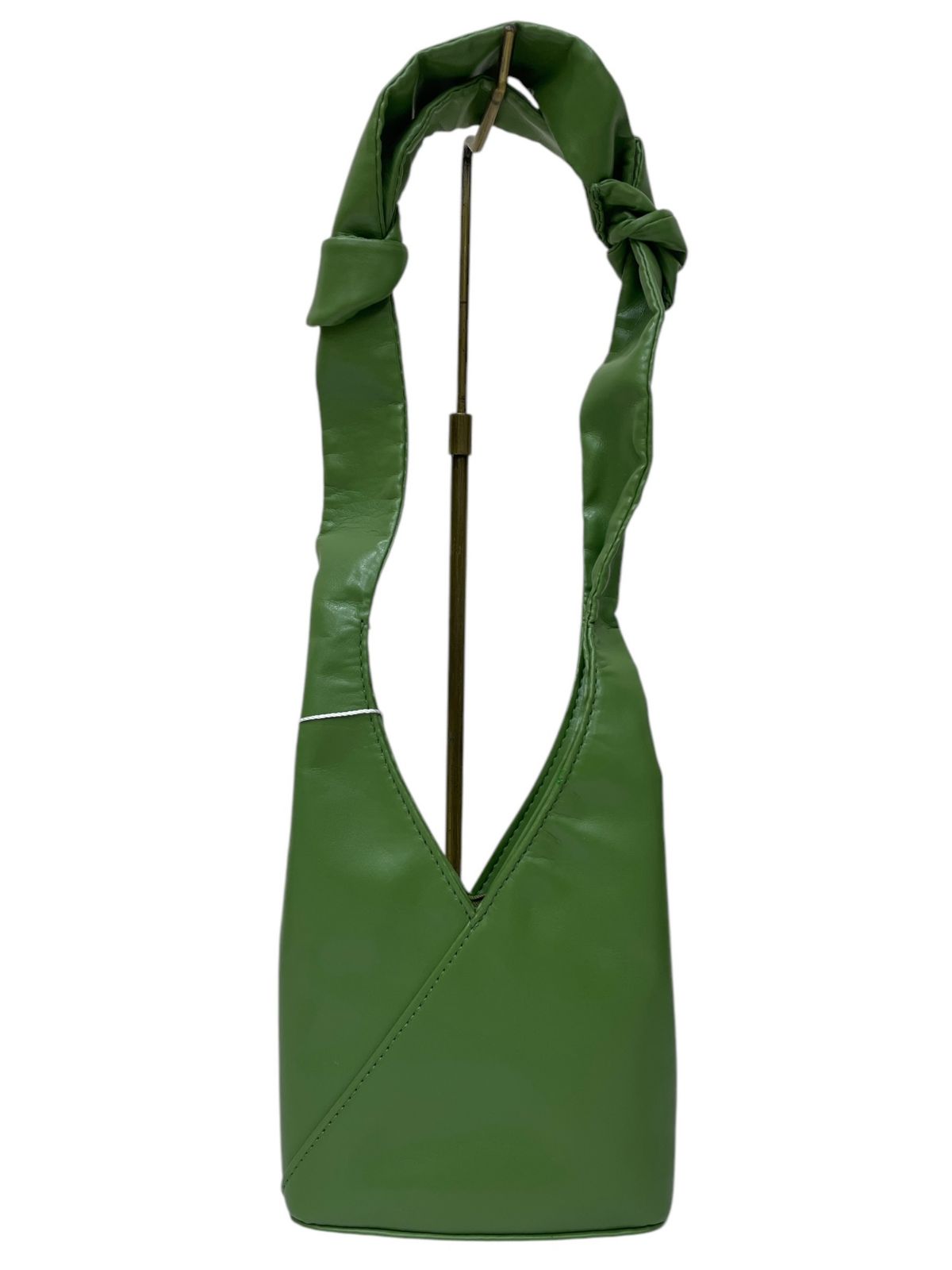 MM6 Maison Margiela Knot-Detailed Green Faux Leather Mini Tote Bag 