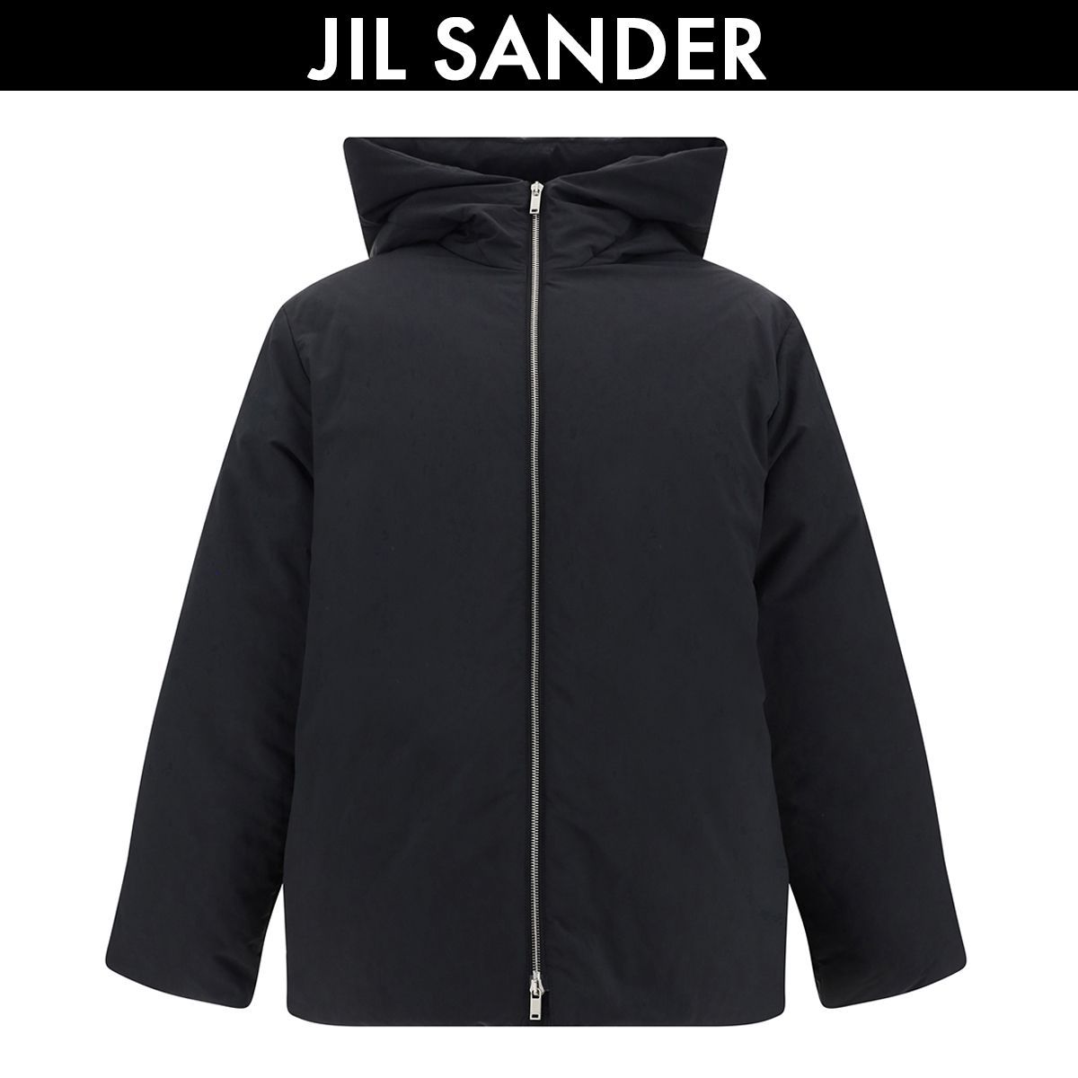 JIL sander フード付きブラックダウンジャケット Jil Sander ジルサンダー フード付き ダウンジャケット メンズ