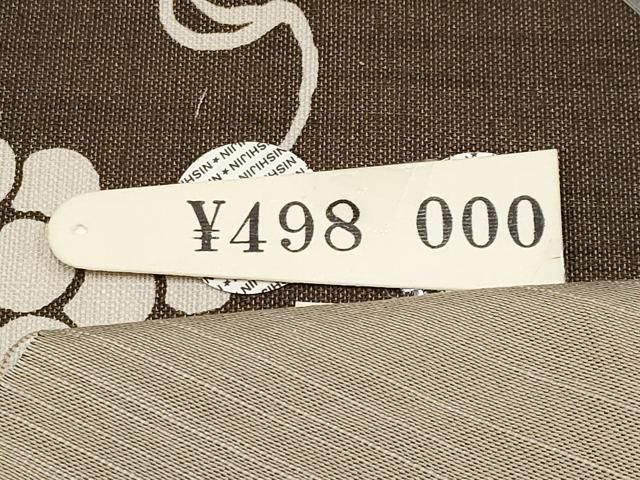 平和屋着物□極上 西陣 井筒織物謹製 全通柄袋帯 まわた紬 偏光箔 葡萄