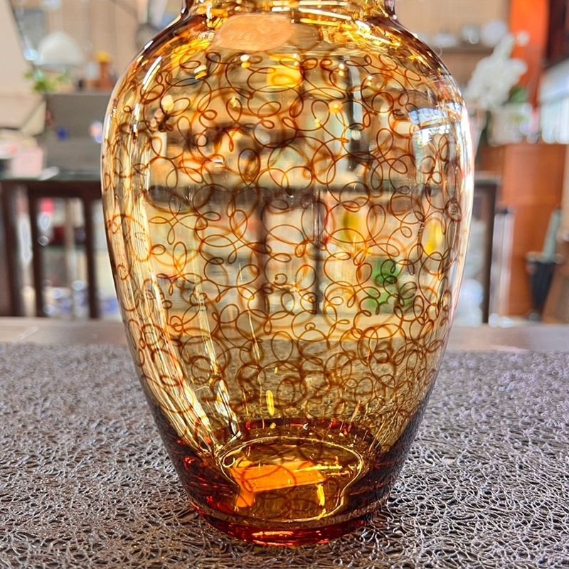 i150 BOHEMIA GLASS 花瓶 箱付き 花器 フラワーベース アンティーク サイズ：約 口径10×高さ25.5㎝ /100