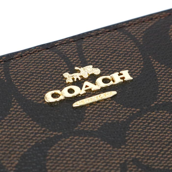 コーチ COACH スリム ジップ ウォレット シグネチャー キャンバス PVC / レザー C8714 長財布 二つ折り財布 ロングウォレット  マルチケース クラッチバッグ レディース メンズ ダークブラウン / ブラック 新品同様 中古 mbf28049 - メルカリ