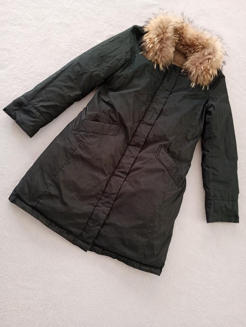 フォックスファー付きダウンコート 38