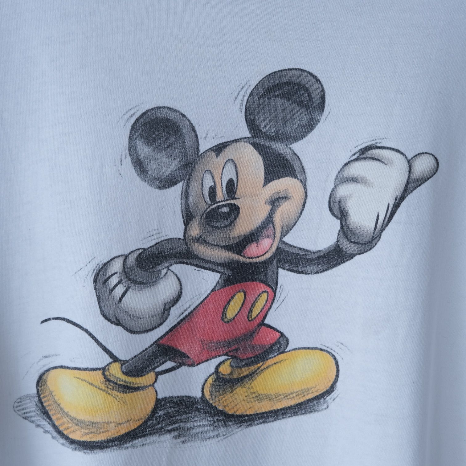 90s Disney STORE Rough Drawing Mickey - Tシャツ/カットソー(半袖/袖