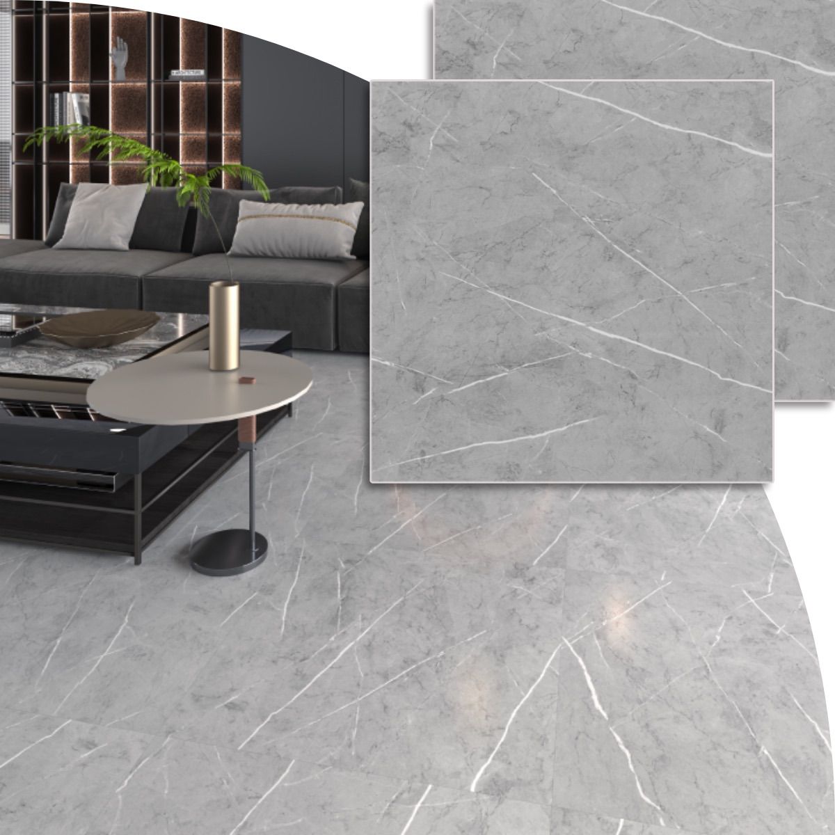 フロアタイル 大理石 クッションフロア 54枚約3畳分 30.4cm×30.4cm 厚手1.5mm 接着剤不要 貼るだけ 置くだけ 床材シートフロリングシート 土足 賃貸OK 防水 滑り止め 耐久性強 玄関 洗面所 店舗 廊下 玄関 DIY 大理石531