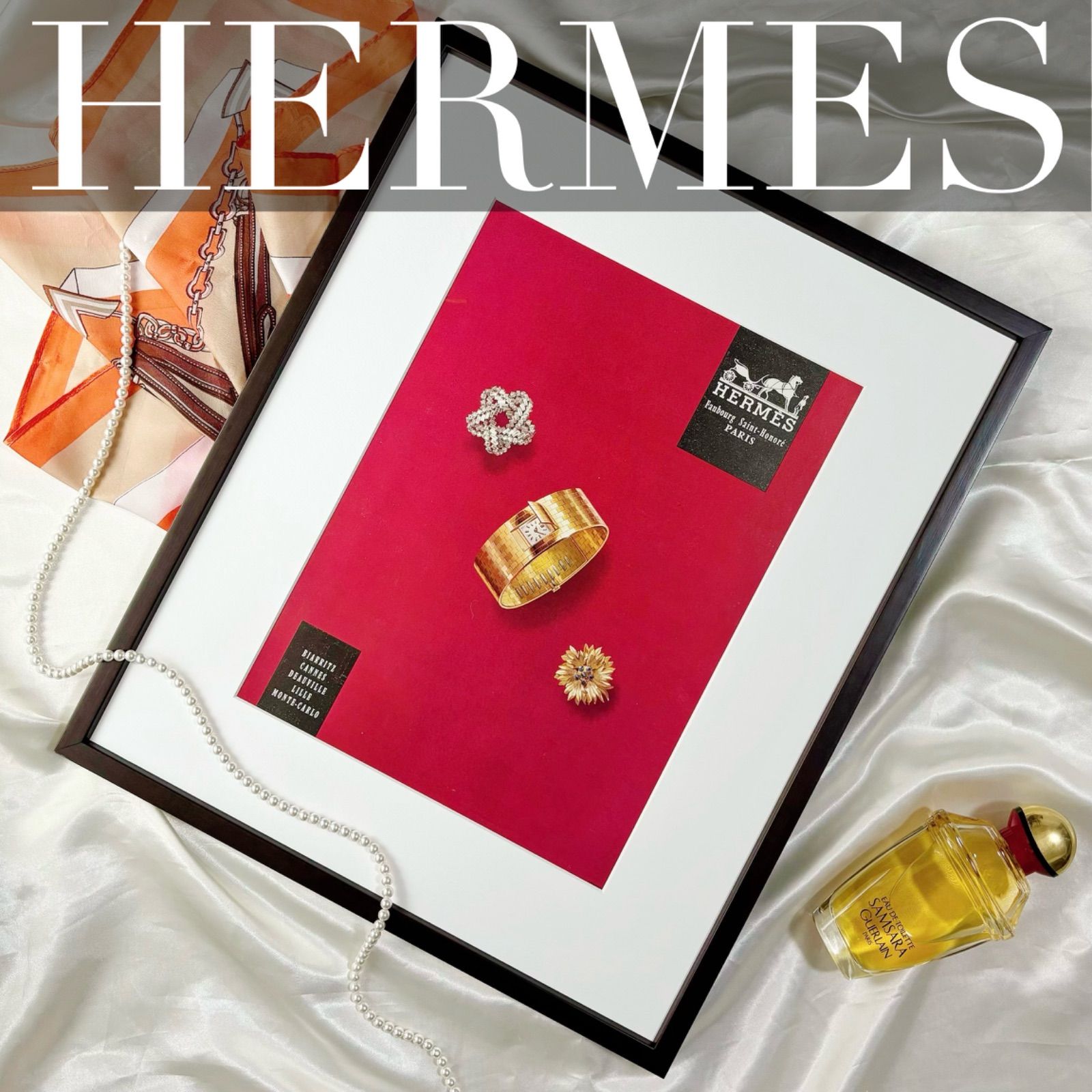 1958 広告＞HERMES エルメス ポスター ヴィンテージ アートポスター 