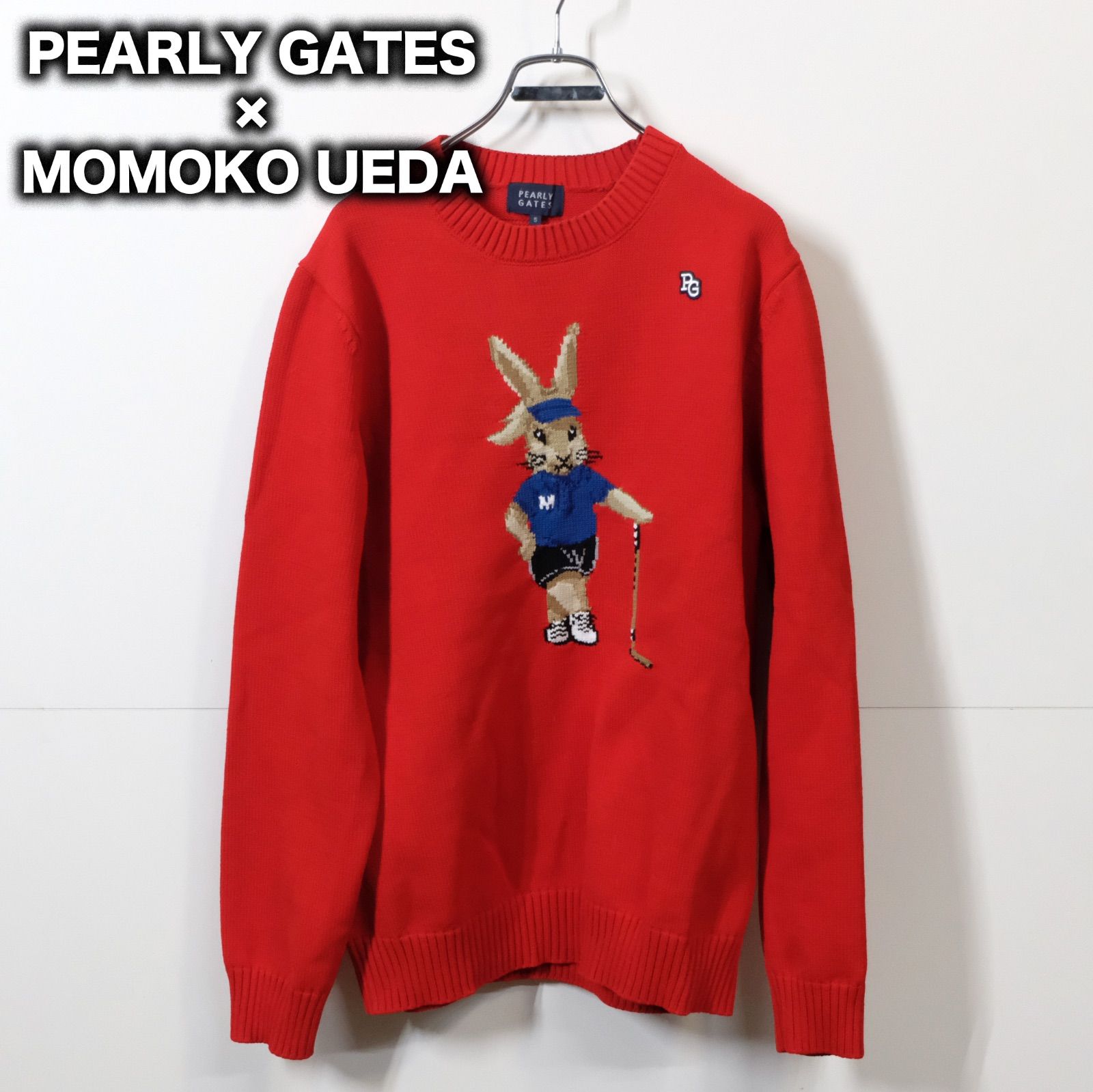 人気パーリーゲイツMOMOKO UEDA インターシャクルーネックニットサイズ0 人気パーリーゲイツMOMOKO UEDA インターシャクルーネックニット