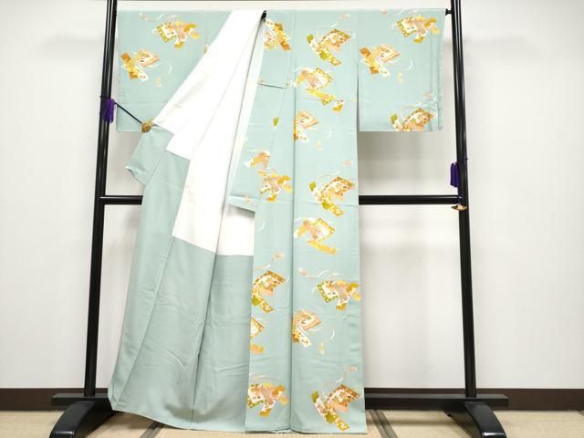 平和屋本店□極上 銀座 志ま亀 小紋 草花短冊絵巻文 たとう