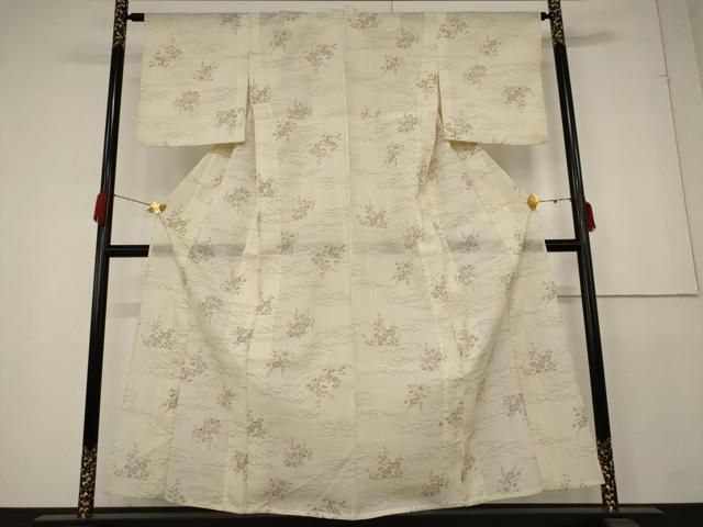 平和屋着物＊夏物 小紋 紗 草花文 正絹 逸品 未使用 AAAY2884fy