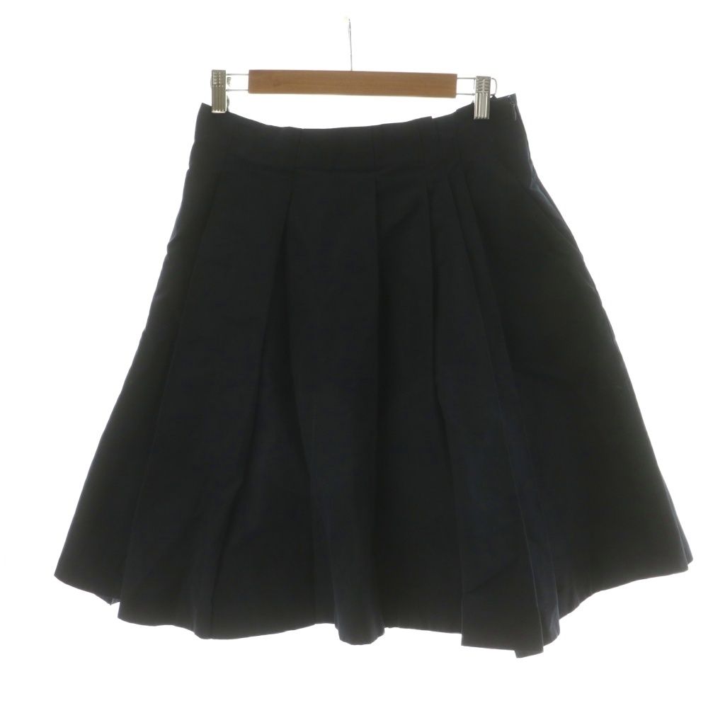 ジルサンダー JIL SANDER NAVY フレアスカート タック ひざ丈 42