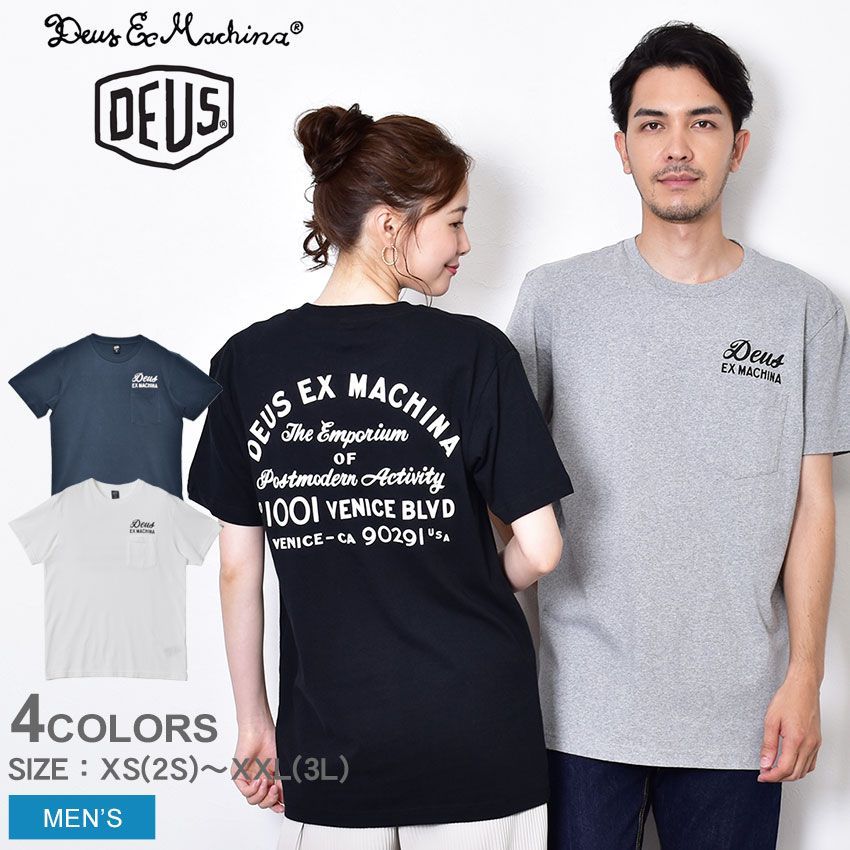 デウス エクス マキナ 半袖Tシャツ T-DMS41065A メンズ VENICE ADDRESS TEE DEUS EX MACHINA カラー:02.ブラック 品番：2585-0037