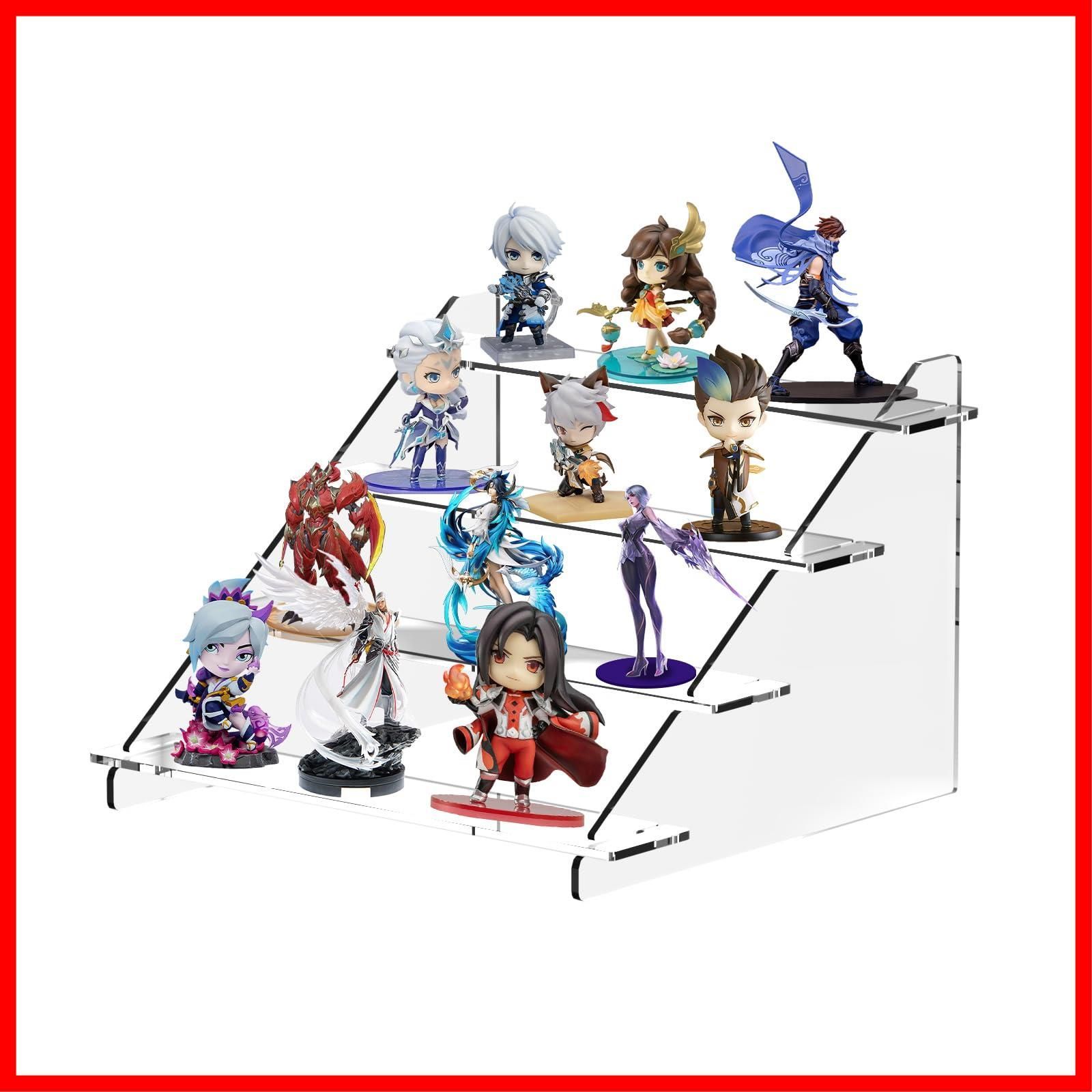 【迅速発送】アクリル展示台 4段 30*27*20cm 階段 ステージ ディスプレイケース フィギュアディスプレイスタンド コレクション スタンド ディスプレイケース 組み立て式 透明 人形 彫像 模型 