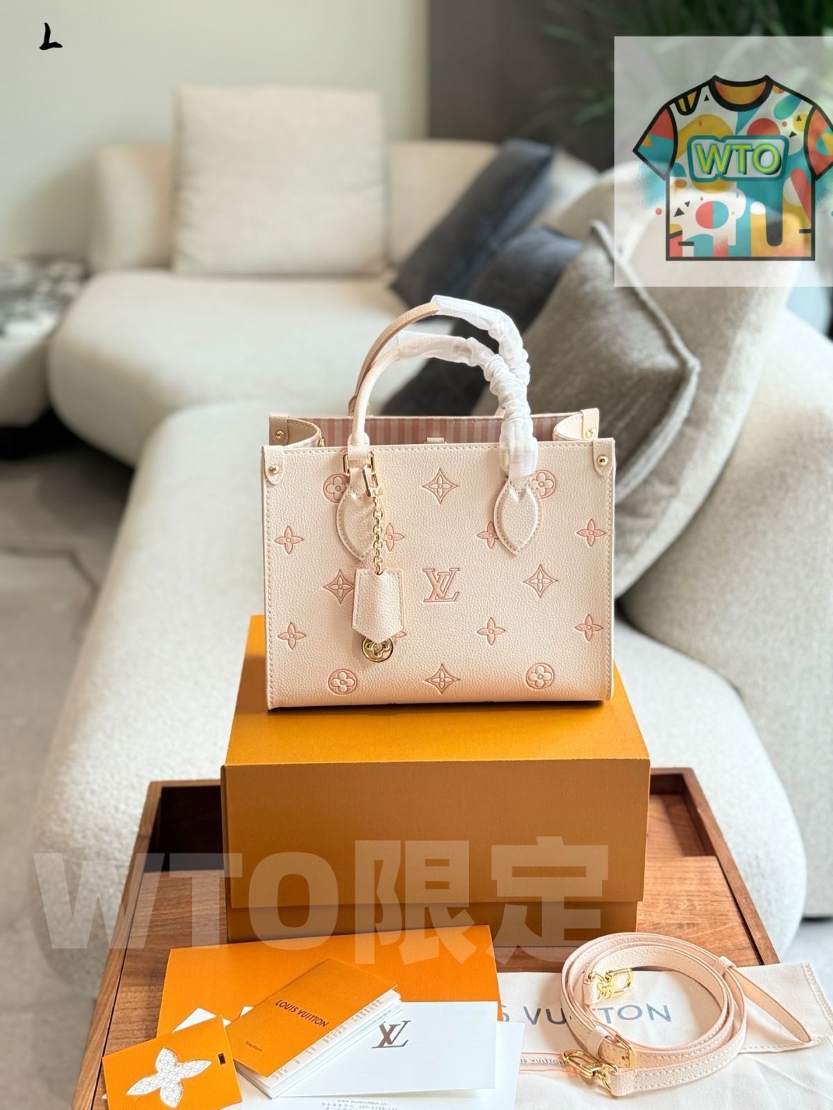 今日 LV Strawberry Milk OnTheGo Tote Bag ルイ ヴィトン ストロベリーミルク オンザゴー トートバッグ-WTO輸入1