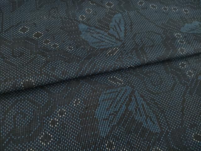 平和屋着物○本場大島紬 一元絣 舞蝶文 正絹 逸品 未使用 AAAZ4794ck