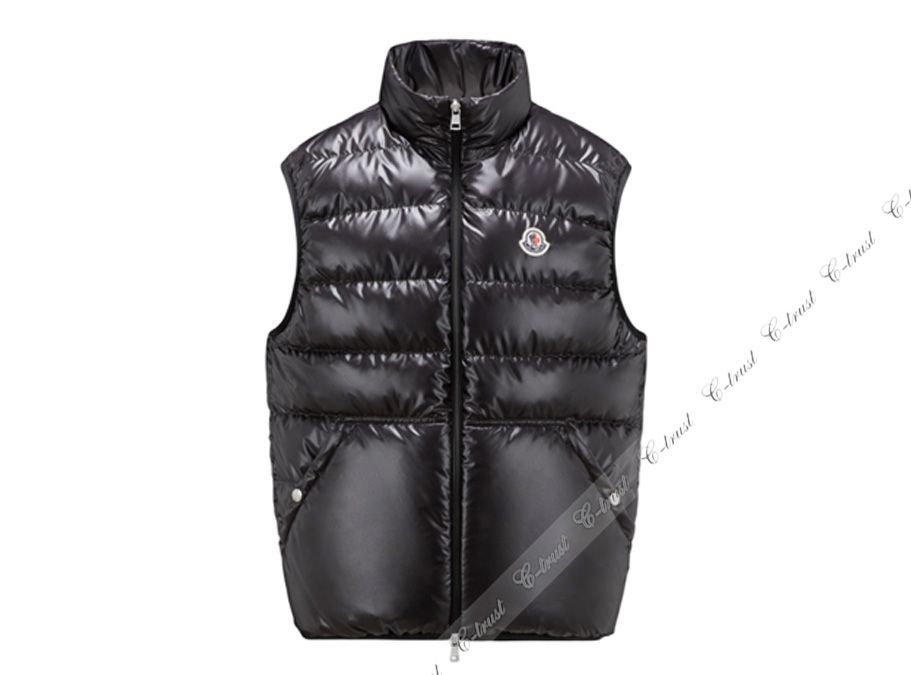MONCLER モンクレール AUBE オーブ ダウン ベスト アウター ジレ メンズ アイコン パッチ ロゴ 999 ブラック L776-3..