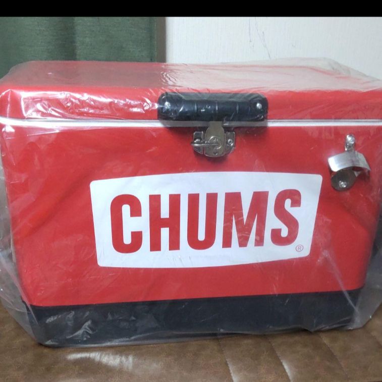 CHUMS - CHUMS チャムスス チールクーラーボックス 54L レッド 日本正規品】CHUMS チャムス CHUMS Steel Cooler Box 54L