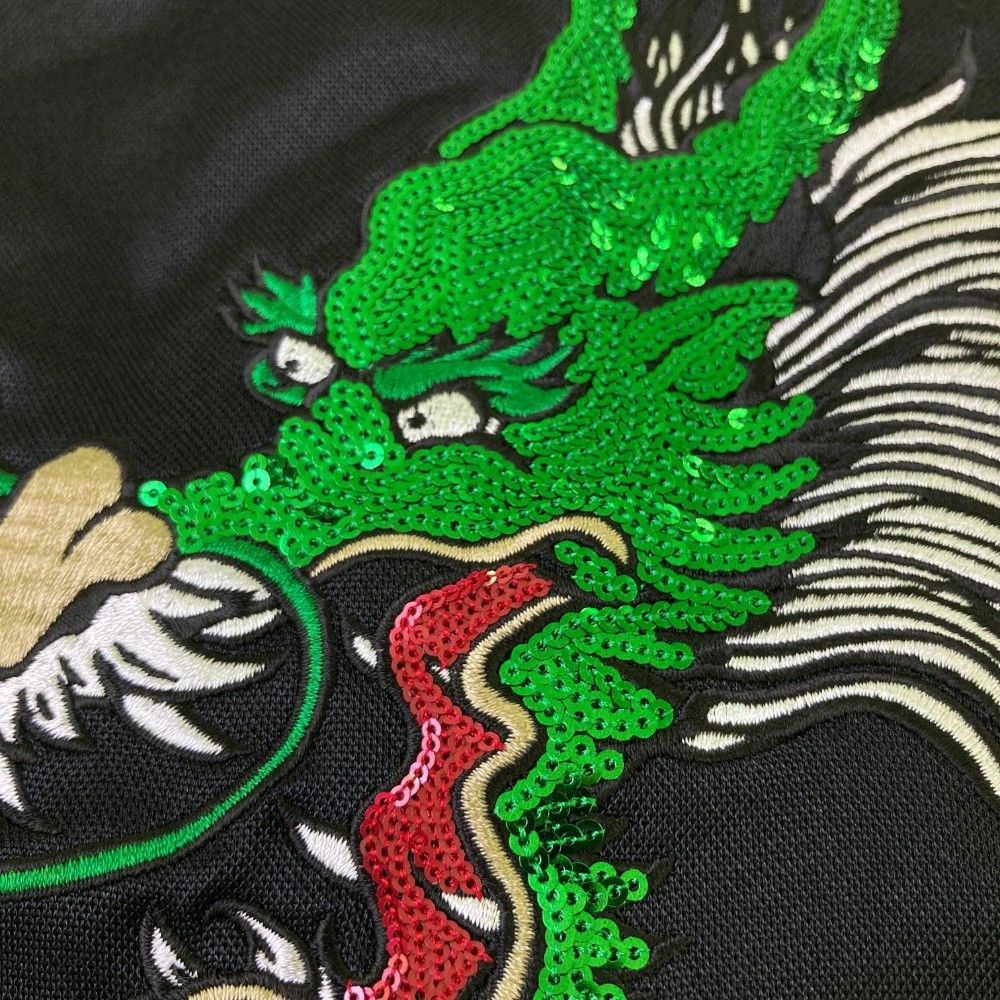 サイズ：2 DANCE WITH DRAGON ダンスウィズドラゴン  半袖ポロシャツ スパンコール  ブラック系 [240101441254] ゴルフウェア メンズ ストスト サイズ：2 DANCE WITH DRAGON ダンスウィズドラゴン 半袖