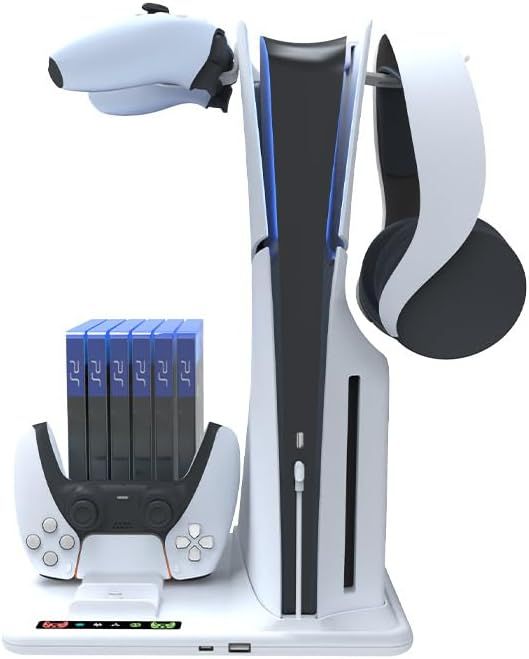 PS5スリム用スタンドと冷却ステーションコントローラー充電ステーション