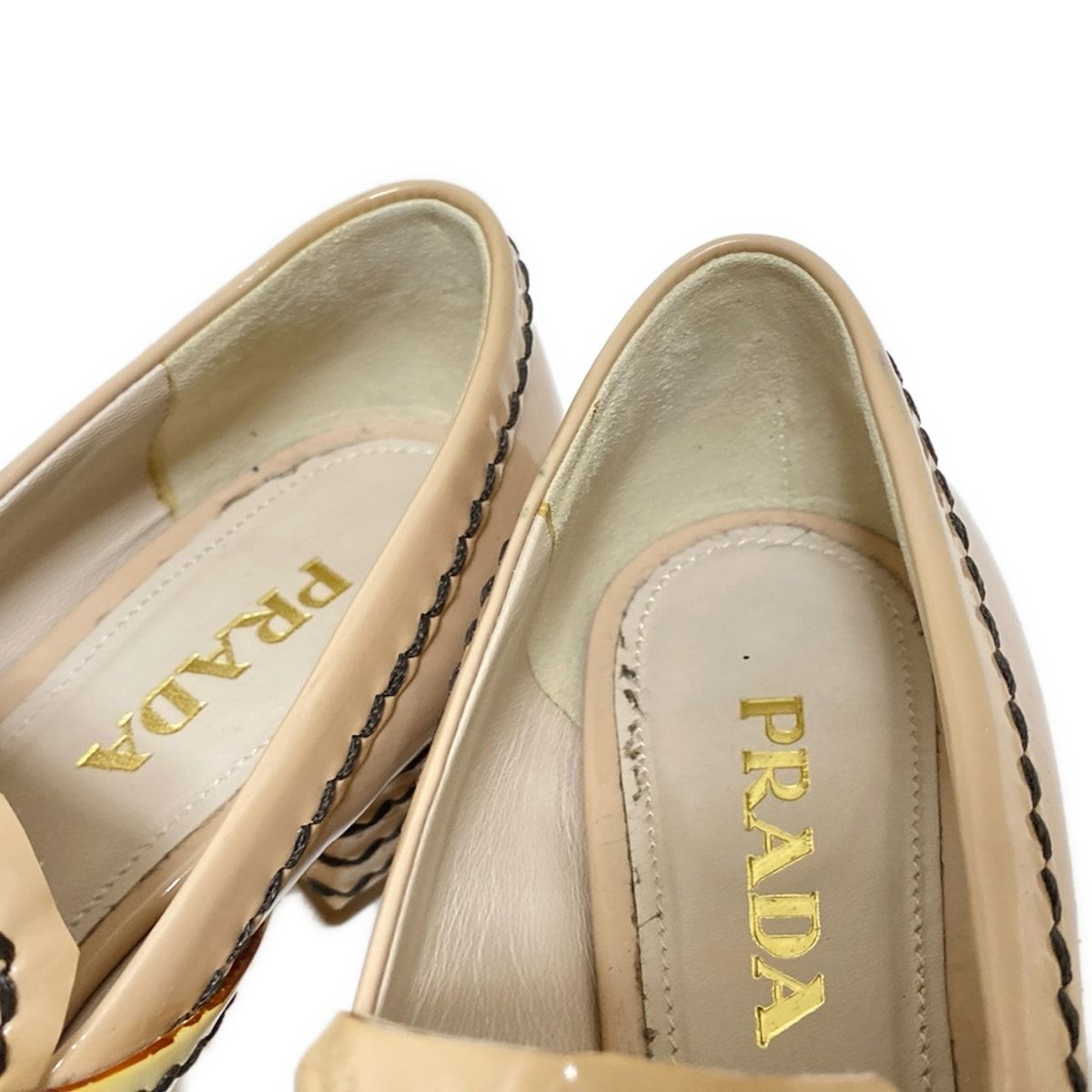 プラダ パンプス ベージュ×茶 36 1/2 PRADA 23.5 プラダ パンプス ベージュ×茶 36 1/2 PRADA 23.5