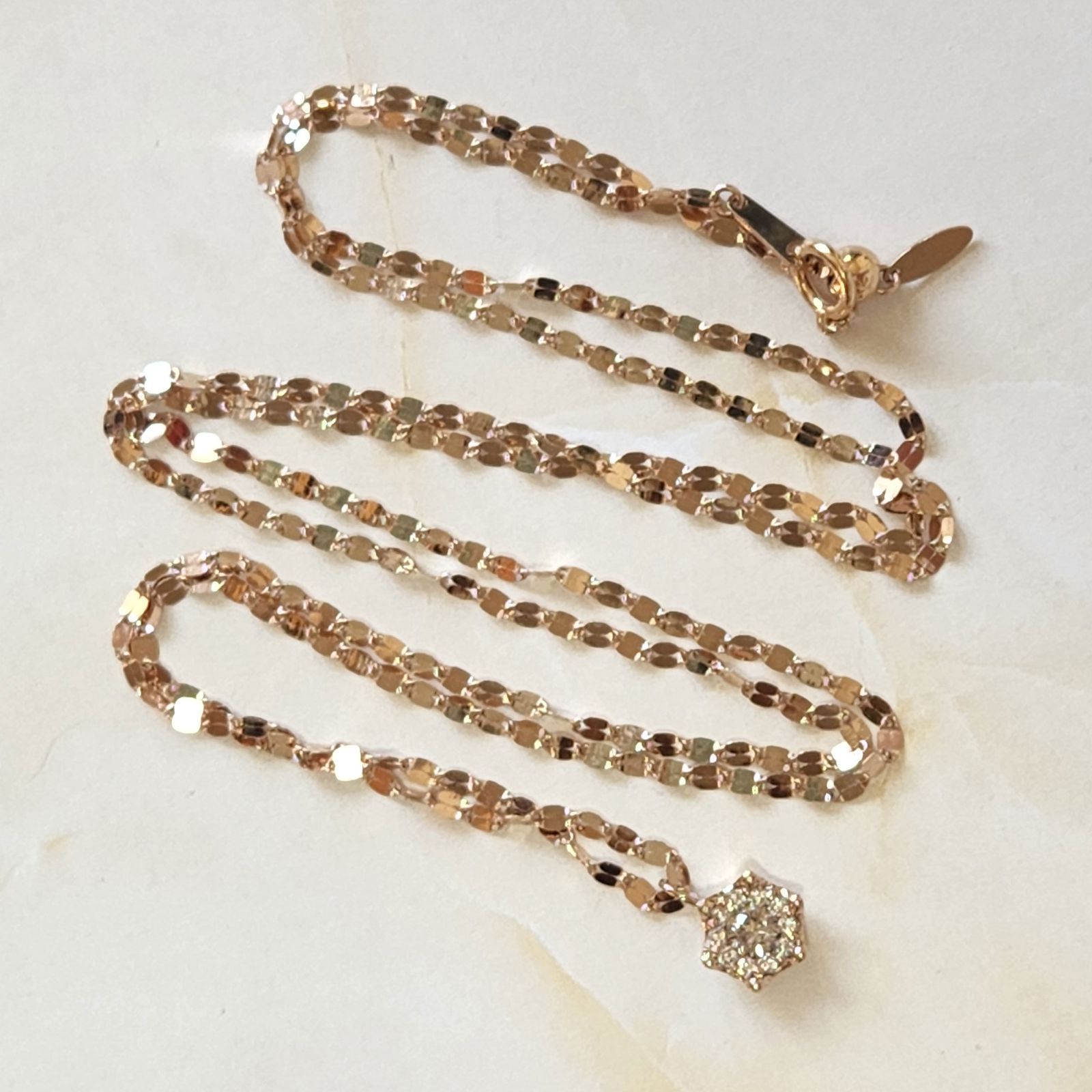 エステールK18ダイヤモンドロングネックレス